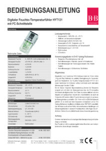 Starterkit_HYT131_deckblatt - B+B Thermo-Technik Donaueschingen